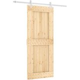  Drsna vrata s kompletom vodil 85x210 cm trdna borovina, (20999175) | Shoptok.si