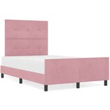  Ružičasta baršunasta konstrukcija kreveta 120x200 cm | shoptok.hr
