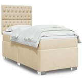 vidaXL Krevet s oprugama i madracem krem 90 x 200 cm od tkanine | shoptok.hr