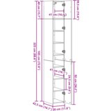 vidaXL tanek shranjevalni kabinet črni hrast 30x42.5x225 cm inženirski les | Shoptok.si