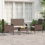 Maison Chic Seti vrtnega pohištva - Vrtna garnitura - Vrtni pohištvo set 4-delna z blazinami rjav poli ratan, (21815157) | Shoptok.si