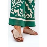Boto Flat Sandals With Decoration Beige Haliones | Shoptok.si