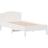  The Living Store Posteljni okvir brez vzmetnice bel 75x190 cm trdna borovina - Posteljni Okvir, (21498819) | Shoptok.si