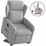 vidaXL Naslanjač s funkcijo vstajanja sivo blago, (21824865) | Shoptok.si