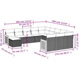  Vrtni set s jastucima, 12 dijelova, sivi poliratan | shoptok.hr