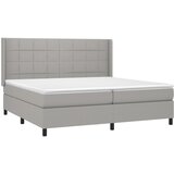  Krevet box spring s madracem LED svjetlosivi 200x200 cm tkanina | shoptok.hr
