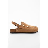Marjin Women's Genuine Leather Eva Sole Closed Front Staples Daily Sandals Bolve tan. | Shoptok.si