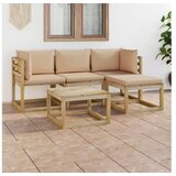  Vrtna sedežna garnitura 5-delna z bež blazinami | Shoptok.si