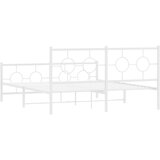  Metalni okvir kreveta uzglavlje i podnožje bijeli 150 x 200 cm | shoptok.hr