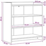  Kreveta Dimljeni hrast 75 x 36 x 80 cm Konstruirano drvo | shoptok.hr