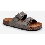 Kesi Men's slippers with cork soles, grey Rosawia cene