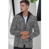 Dewberry K7535 MEN'S COAT-LIGHT PLAID BLACK | Shoptok.si
