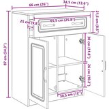  Strani šal Betonsko siva 66 x 34,5 x 87 cm Inženirski les, (5000217678) | Shoptok.si