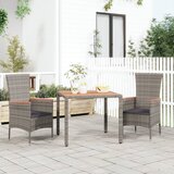 The Living Store Vrtna miza z leseno površino siv poli ratan in akacijev les - Vrtna Miza Z Leseno Mizno Ploščo, (21480389) | Shoptok.si
