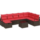  Set sofe s jastukom s pohranom 9 pcs Smeđa poliratan | shoptok.hr