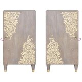 vidaXL Strani šal Siva in zlata 40 x 33.5 x 75 cm Trden mangov les | Shoptok.si