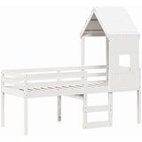 vidaXL visoki krevet s krovom bijeli 80 x 200 cm od masivne borovine | shoptok.hr
