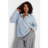Trendyol Curve Baby Blue Ribbed Buttoned Knit Sweater | shoptok.hr