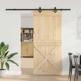 vidaXL Klizna vrata s priborom za montažu 100x210 cm masivna borovina | shoptok.hr