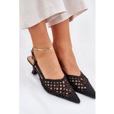 Boto Stiletto Heels With Pointed Toe And Open Heel Black Umirana | Shoptok.si
