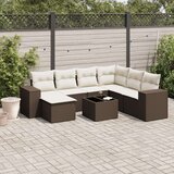 vidaXL 8-dijelni set vrtnih sofa s jastucima smeđi od poliratana | shoptok.hr