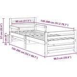 vidaXL produživi krevet za djecu other bijelo 80 x 130 / 165 / 200 cm | shoptok.hr