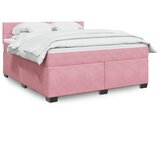 vidaXL Box spring postelja z vzmetnico roza 180x200 cm žamet | Shoptok.si