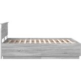  Krevetna konstrukcija S LED lampica Siva Sonoma 160 x 200 cm | shoptok.hr