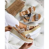 Resti Black women's sandals with zircons on a wedge Masewi - Footwear | ePonuda.com