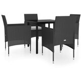  5-dijelni vrtni blagovaonski set s jastucima crni | shoptok.hr