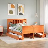 vidaXL Krevet s regalom za knjige bez madraca 140 x 190 cm od borovine | shoptok.hr
