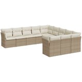 Maison Chic Seti vrtnega pohištva - Vrtna garnitura - Vrtni pohištvo set 11-delna z blazinami bež poli ratan, (21817906) | Shoptok.si