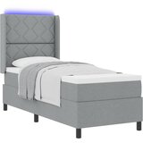  LED Box Spring Krevet Svijetlo siva 90 x 190 cm tkanina | shoptok.hr