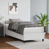  Box spring postelja z vzmetnico bela 90x200 cm umetno usnje, (20726737) Cene