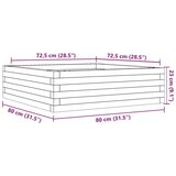  Vrtna sadilica bijela 80 x 80 x 23 cm od masivne borovine | shoptok.hr