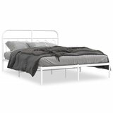 vidaXL Kovinski posteljni okvir z vzglavjem bel 150x200 cm | Shoptok.si