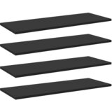 Police za knjige 4 kom crne 80 x 30 x 1,5 cm od iverice | Shoptok.si