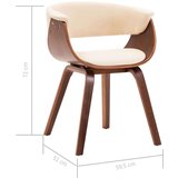  Jedilni stoli 6 kosov krem ukrivljen les in umetno usnje, (20764063) | Shoptok.si