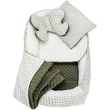 Medi Partners Cocoon in a 5-piece set (cocoon / insert / butterfly pillow / flat pillow / quilt 75x55) – Checkered + green Minky Cijene
