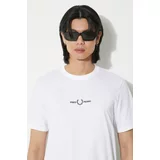 Fred Perry Pamučna majica za muškarce, boja: bijela, s aplikacijom, M4580.100