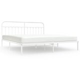 The Living Store Kovinski posteljni okvir z vzglavjem bel 200x200 cm - Posteljni Okvir, (21523644) | Shoptok.si
