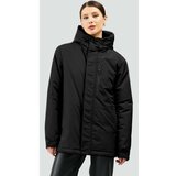 River Club Women's Thick Lined Water And Windproof Hooded Winter Black Coat & Parka Cene