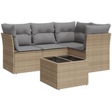  5-dijelni vrtni set sofa s jastucima bež od poliratana | shoptok.hr