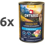Ontario Dog Adult konzerva, pašteta - piščanec in borovnice 6 x 400 g Cene