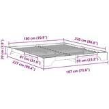  Krevetna konstrukcija Smeđa 180 x 220 cm Čvrsto borovo drvo | shoptok.hr