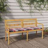  Klupa Batavia s crvenim kariranim jastukom 150 cm od tikovine | shoptok.hr