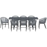  Vrtni set za objed 9 kom. Siva poliratan 211,5 x 90 x 74 cm | shoptok.hr