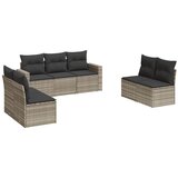 Maison Chic Seti vrtnega pohištva - Vrtna garnitura - Vrtni pohištvo set 7-delna z blazinami siv poli ratan, (21801240) | Shoptok.si