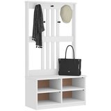 vidaXL Drevo za dvorano "SANDENS" bela 87x40x159,5 cm masivni les bora Cene