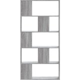 vidaXL Knjižna omara 5-nadstropna siva sonoma 80,5x23,5x162,5 cm | Shoptok.si